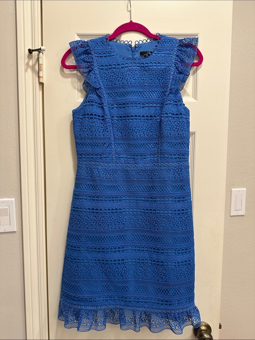 J. Crew Blue Lace Sheath Dress, size 4